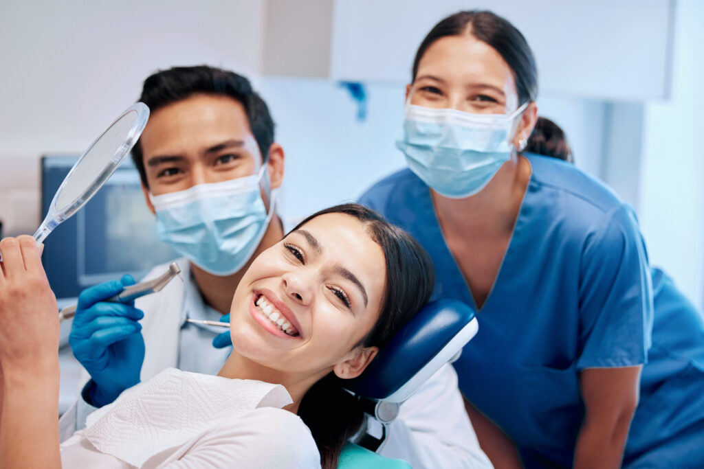 oral surgery with dentists and patients